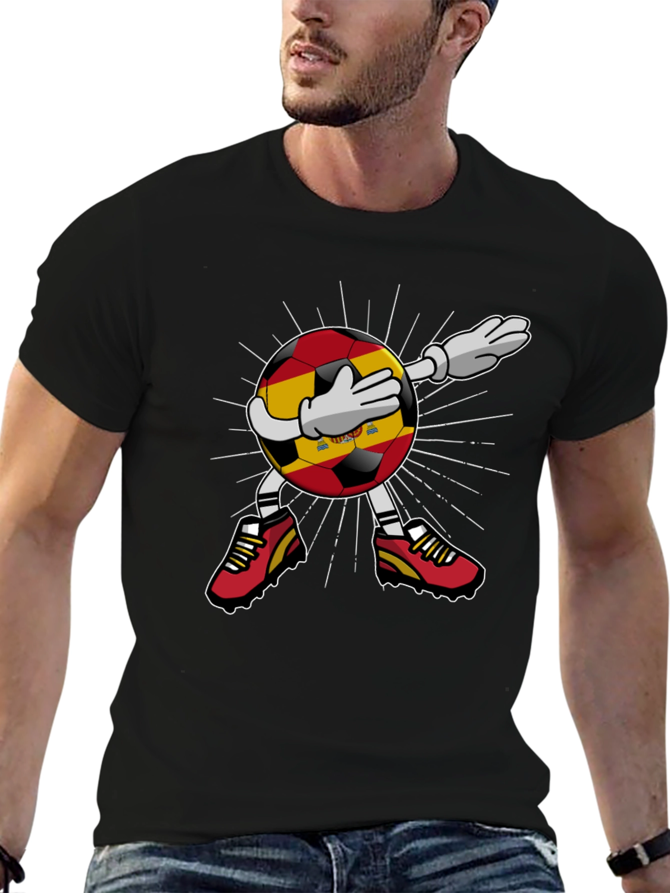 Spain Soccer Dabbing Football T-Shirt