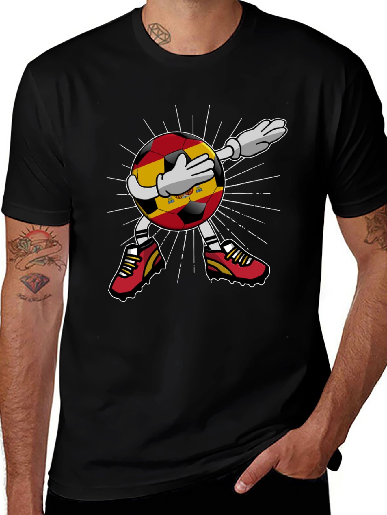Spain Soccer Dabbing Football T-Shirt