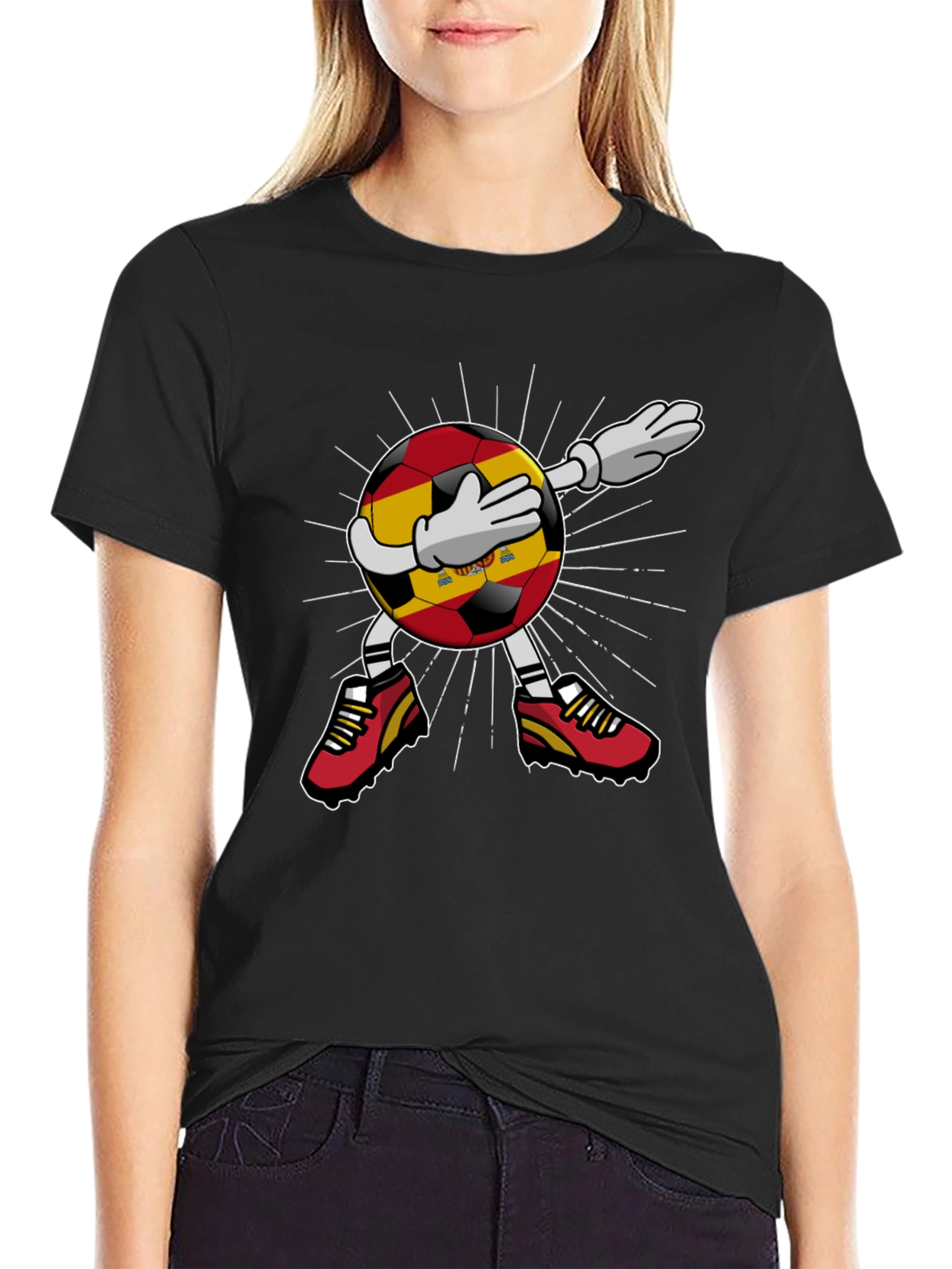 Spain Soccer Dabbing Football T-Shirt