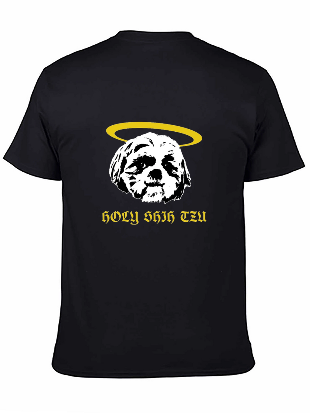 Holy Shih Tzu Black T-Shirt Funny Dog Lover Tee
