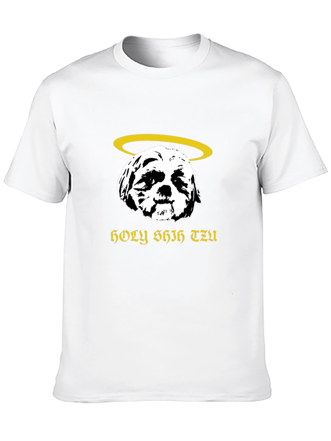 Holy Shih Tzu Black T-Shirt Funny Dog Lover Tee