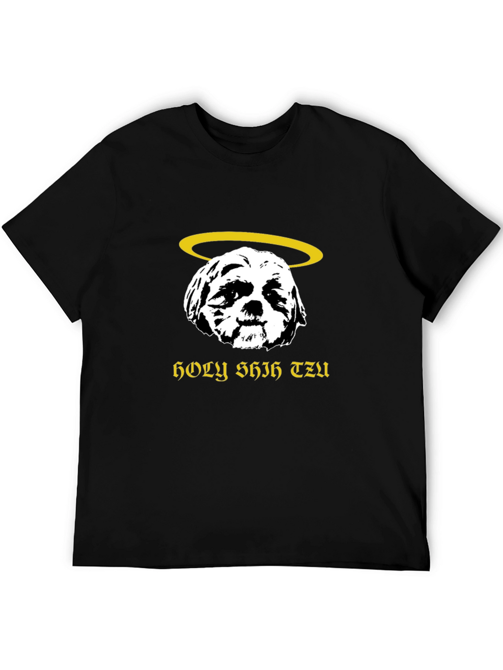 Holy Shih Tzu Black T-Shirt Funny Dog Lover Tee