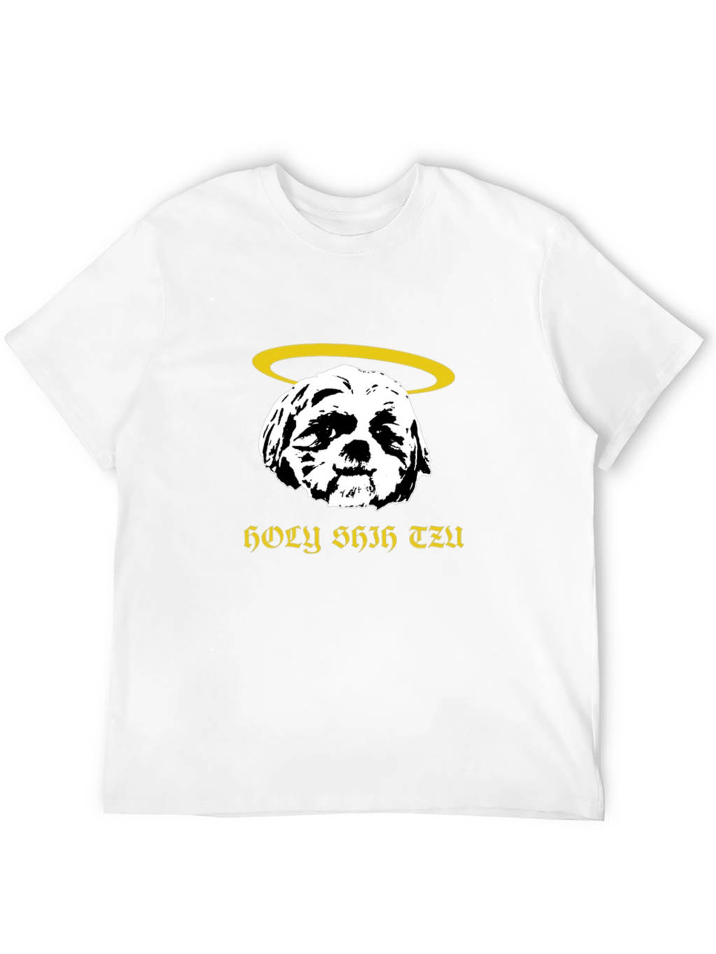 Holy Shih Tzu Black T-Shirt Funny Dog Lover Tee