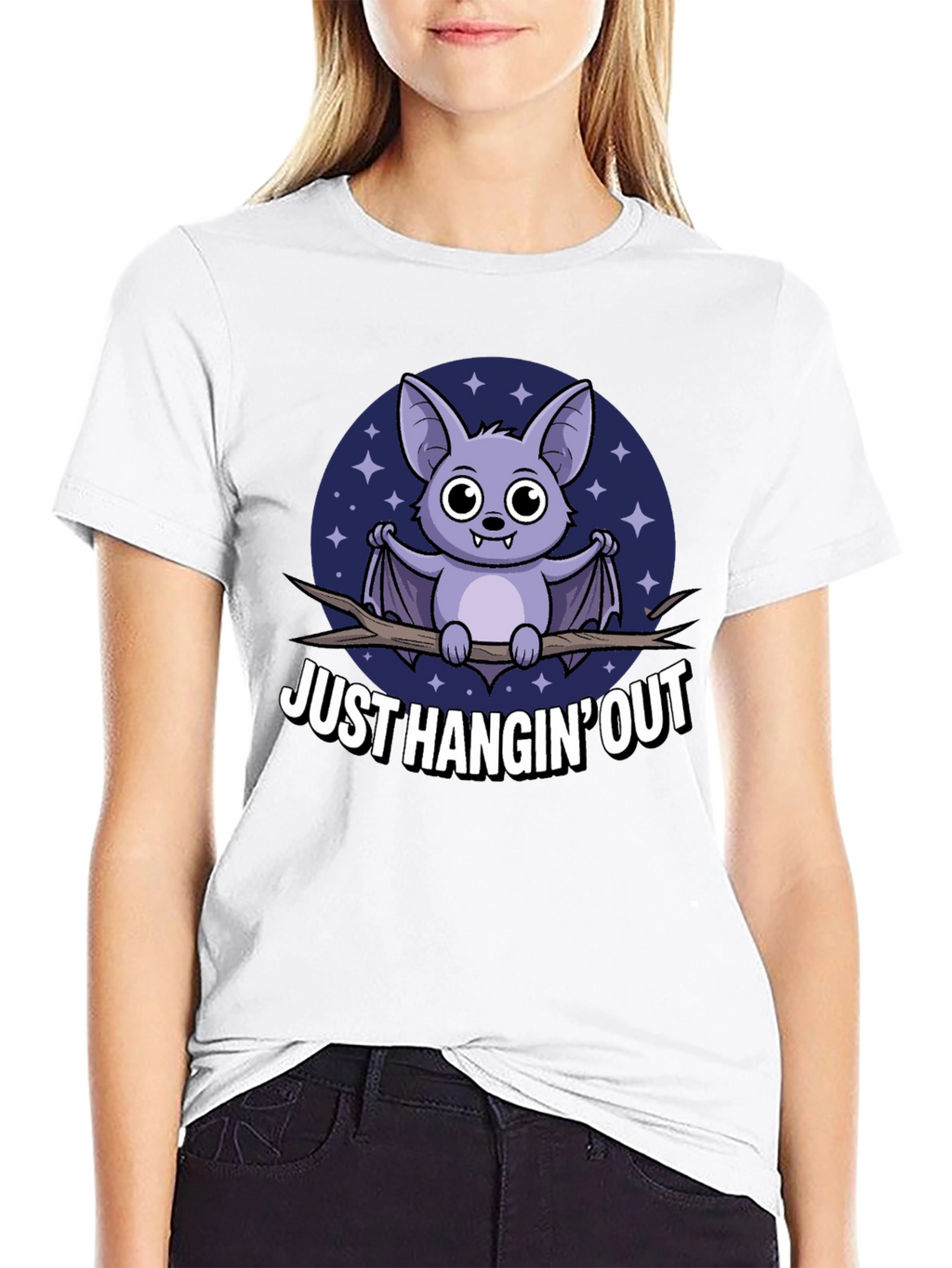 Just Hangin Out Bat Graphic T-Shirt