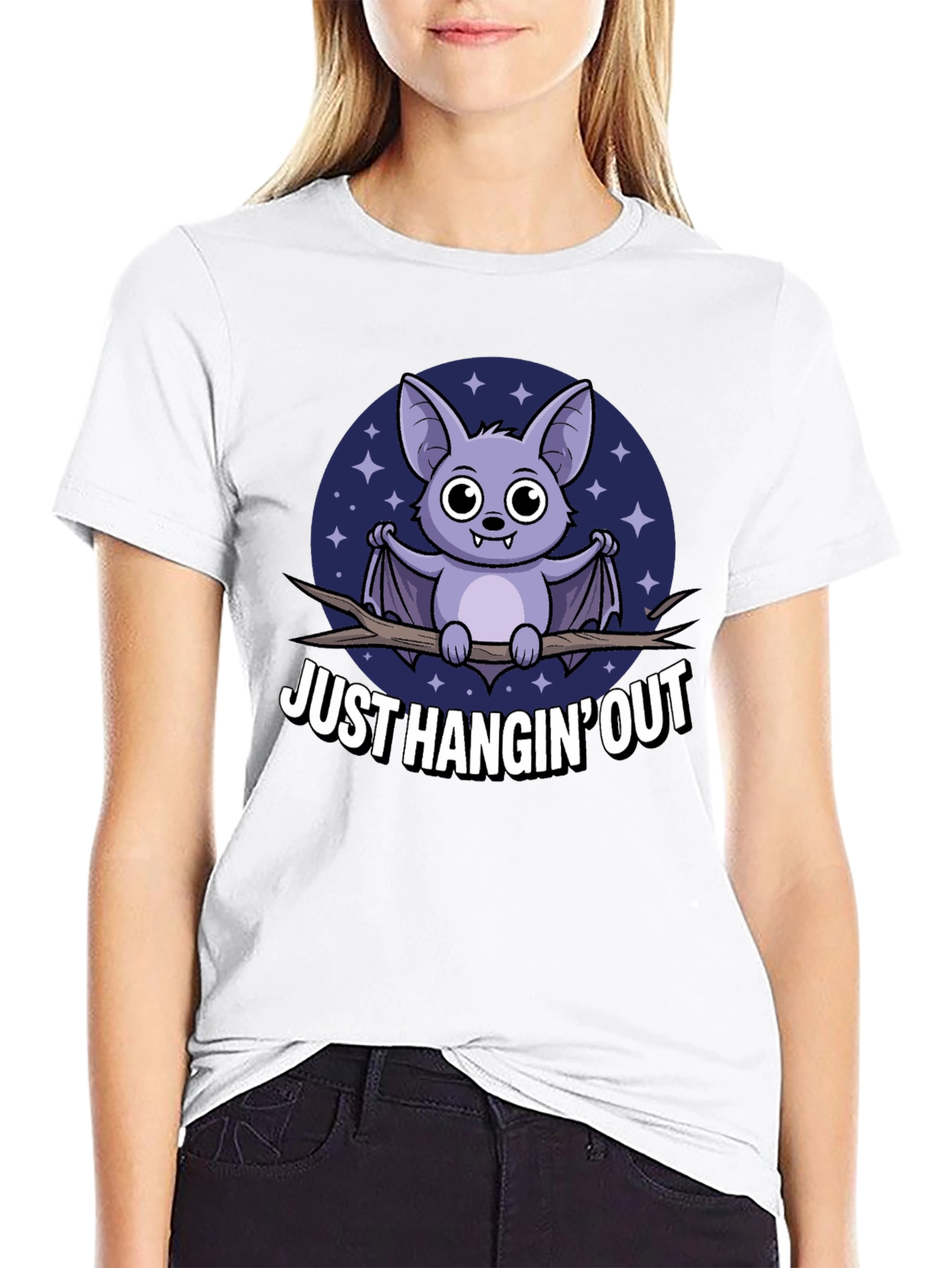 Just Hangin Out Bat Graphic T-Shirt