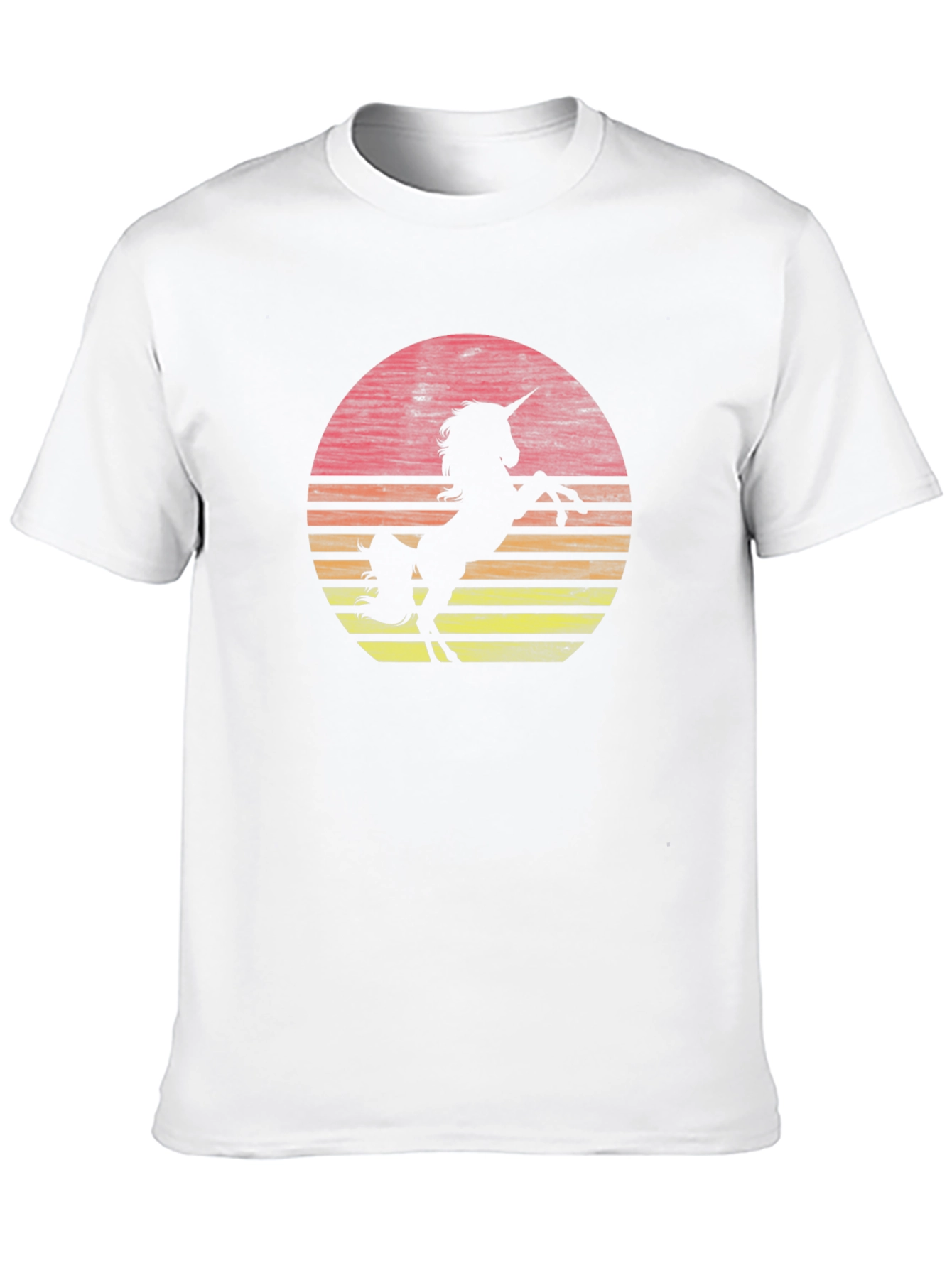 Unicorn Sunset Graphic Tee - Black Cotton Shirt