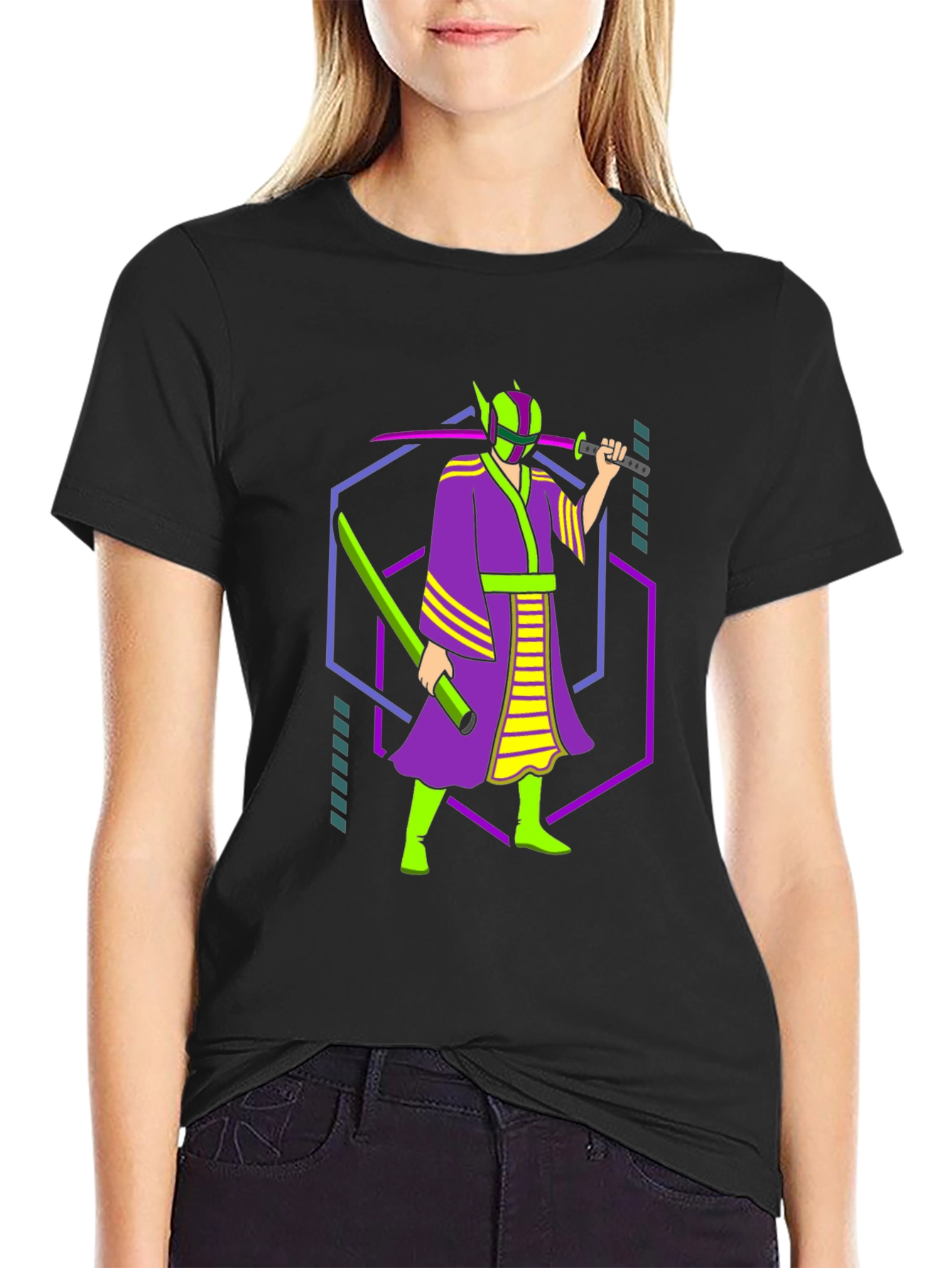 Neon Samurai Graphic Tee - Unique Design
