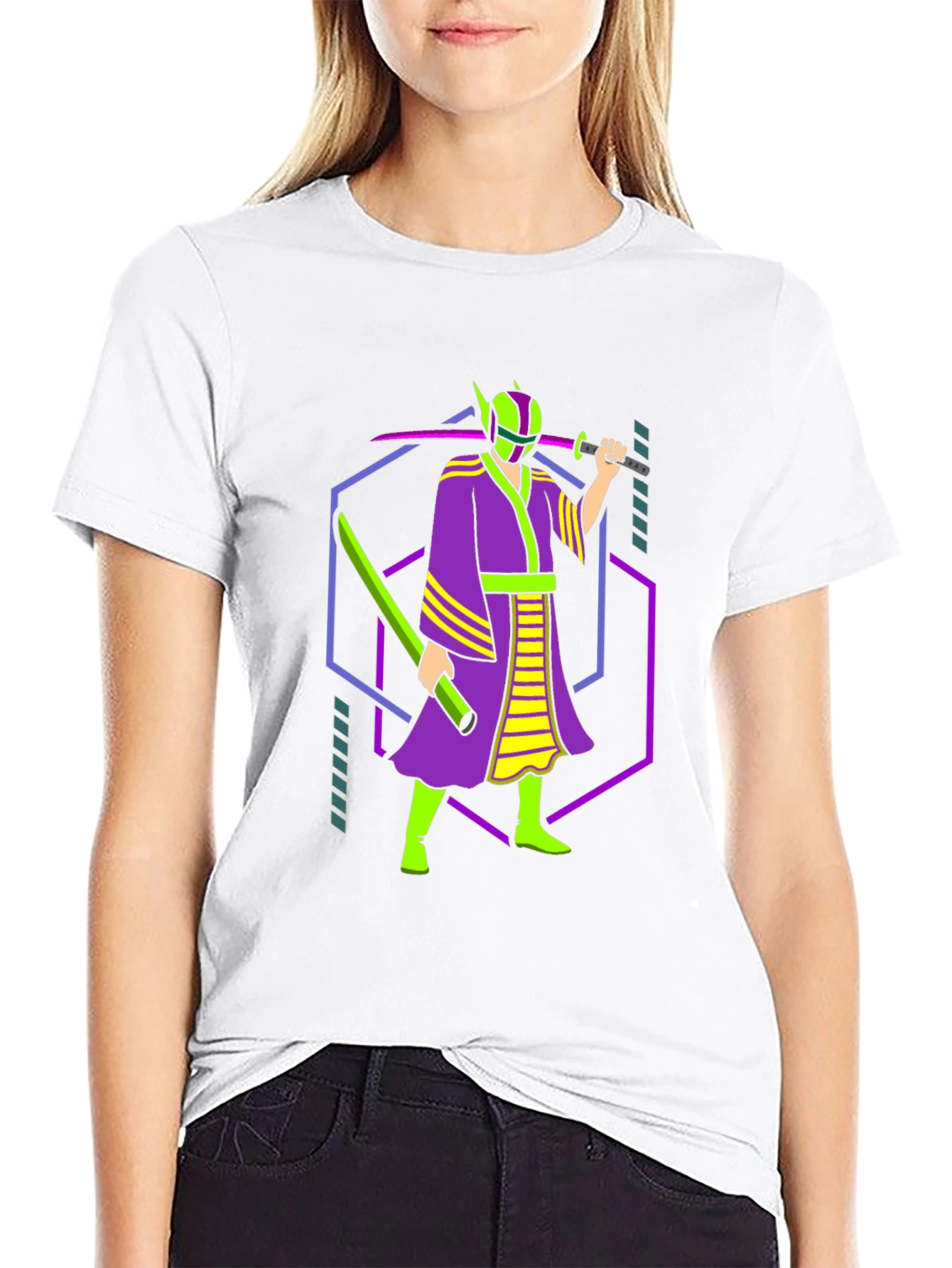 Neon Samurai Graphic Tee - Unique Design