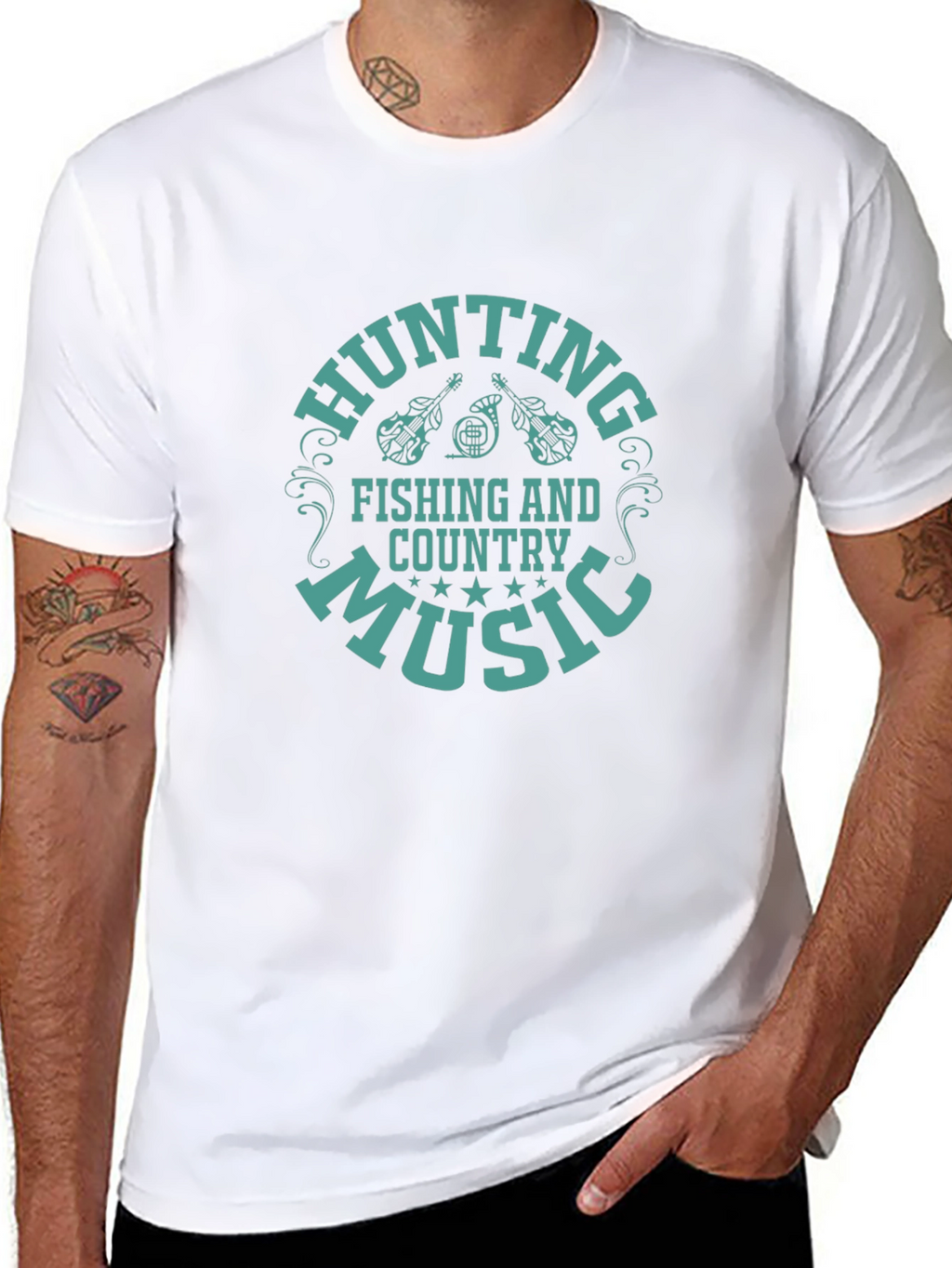 Hunting Fishing Country Music Tee