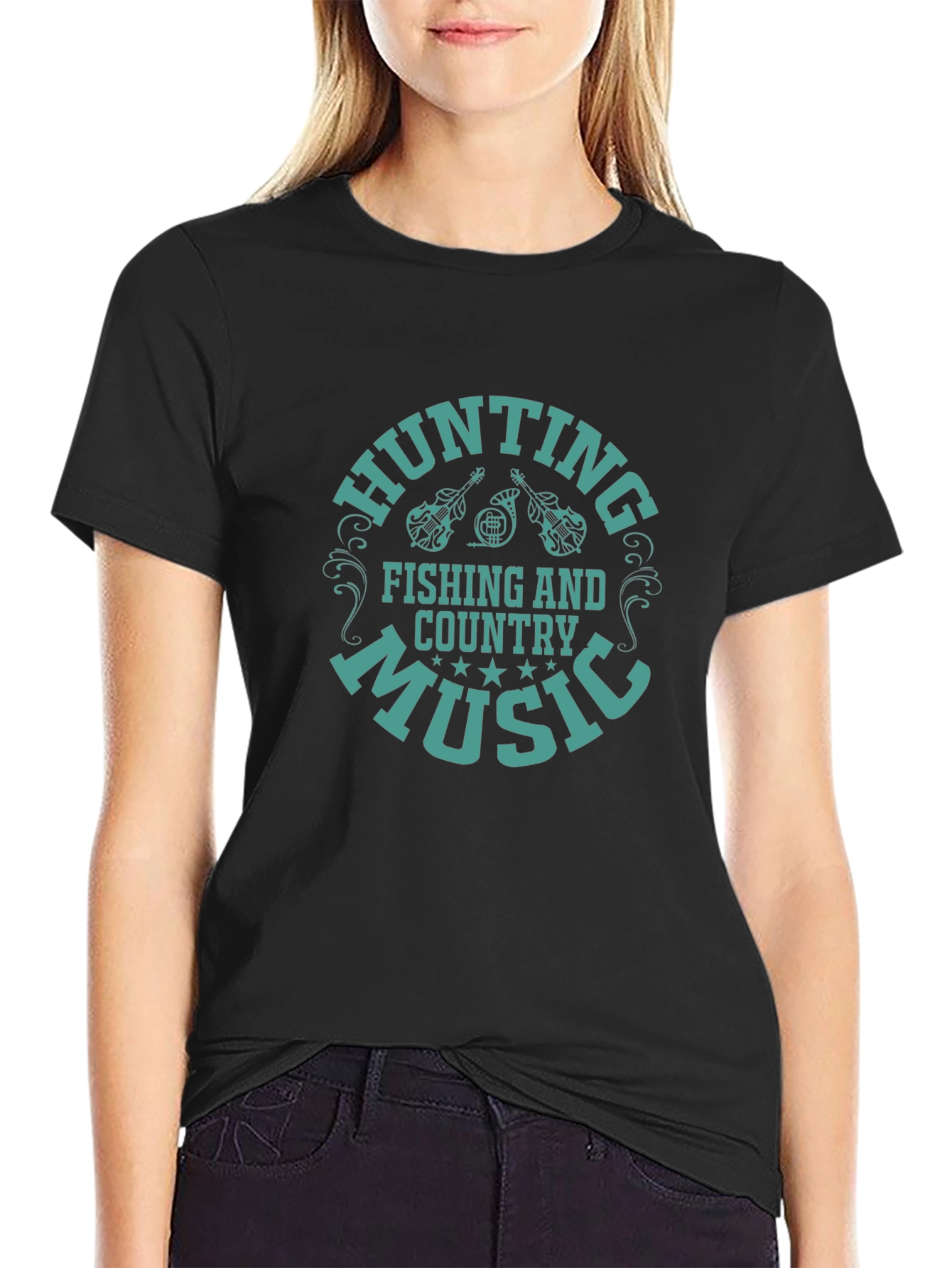 Hunting Fishing Country Music Tee