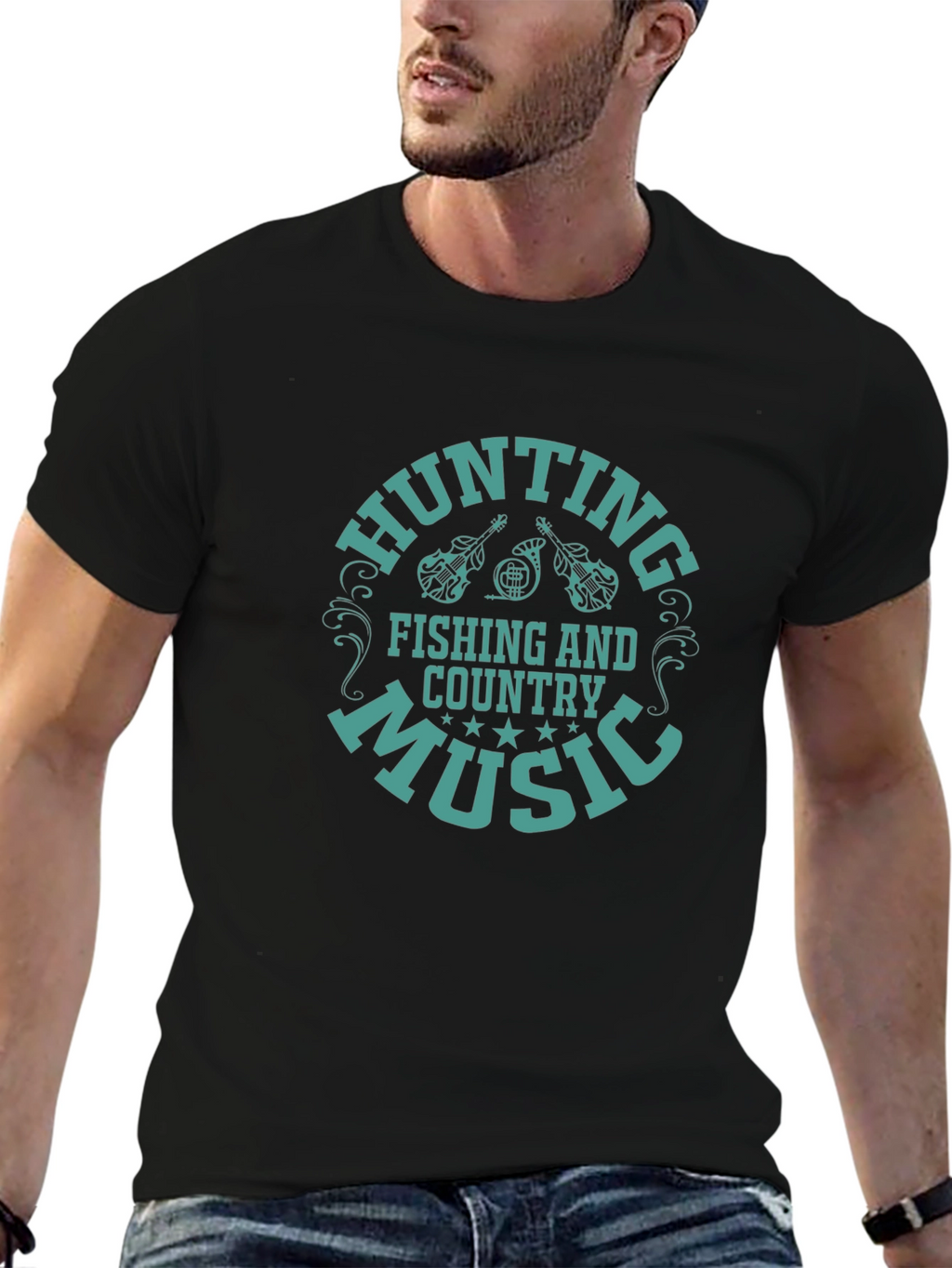 Hunting Fishing Country Music Tee