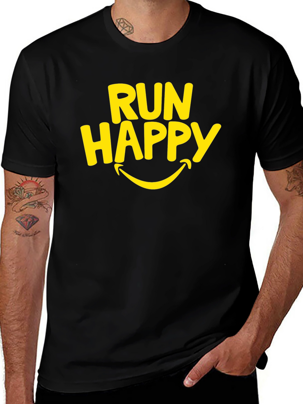 Run Happy T-Shirt - Stylish Athletic Apparel