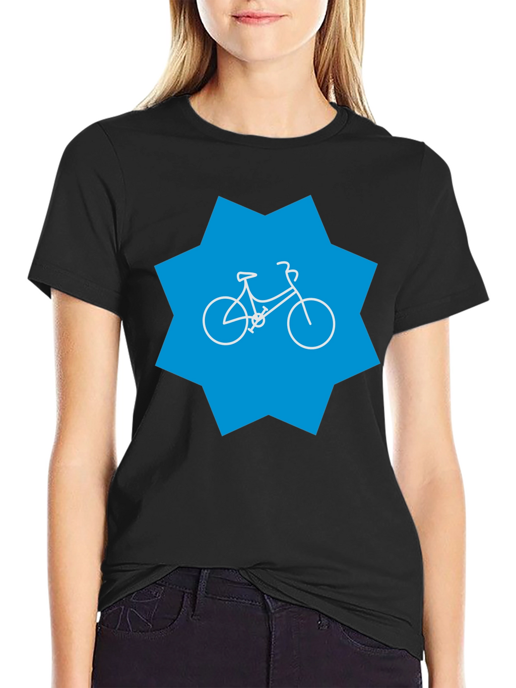Bike Graphic Tee - Black Cotton Blend