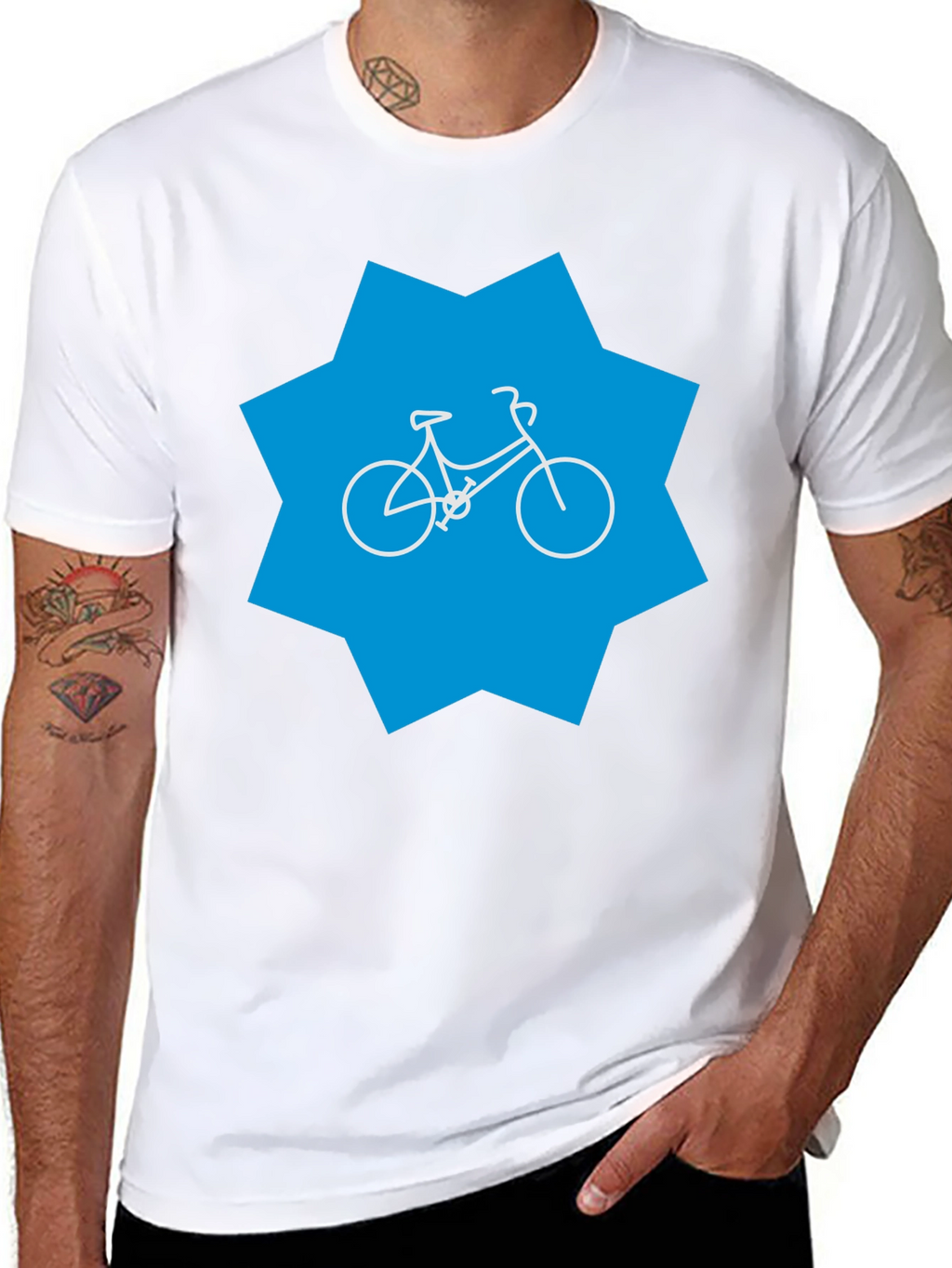 Bike Graphic Tee - Black Cotton Blend