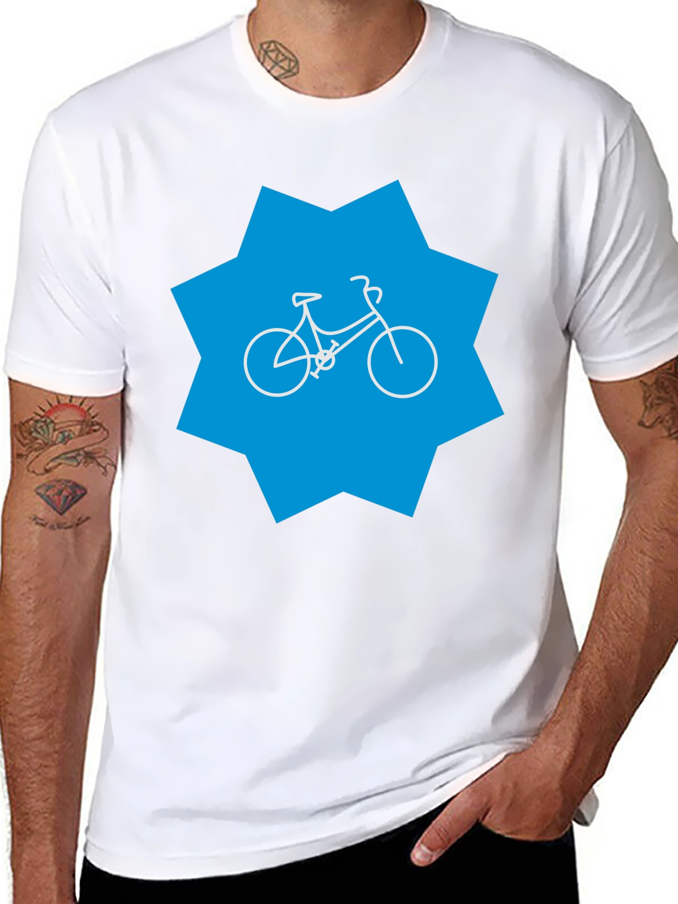 Bike Graphic Tee - Black Cotton Blend