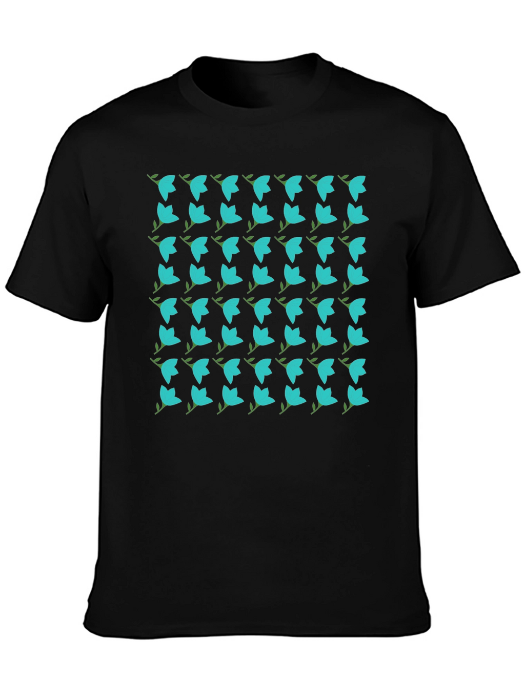 Floral Pattern Black T-Shirt - Trendy Casual Wear