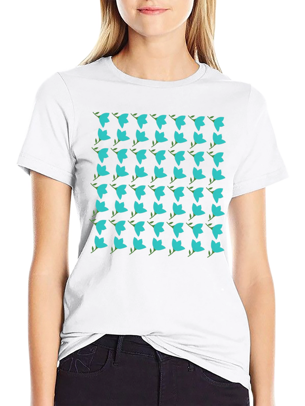 Floral Pattern Black T-Shirt - Trendy Casual Wear