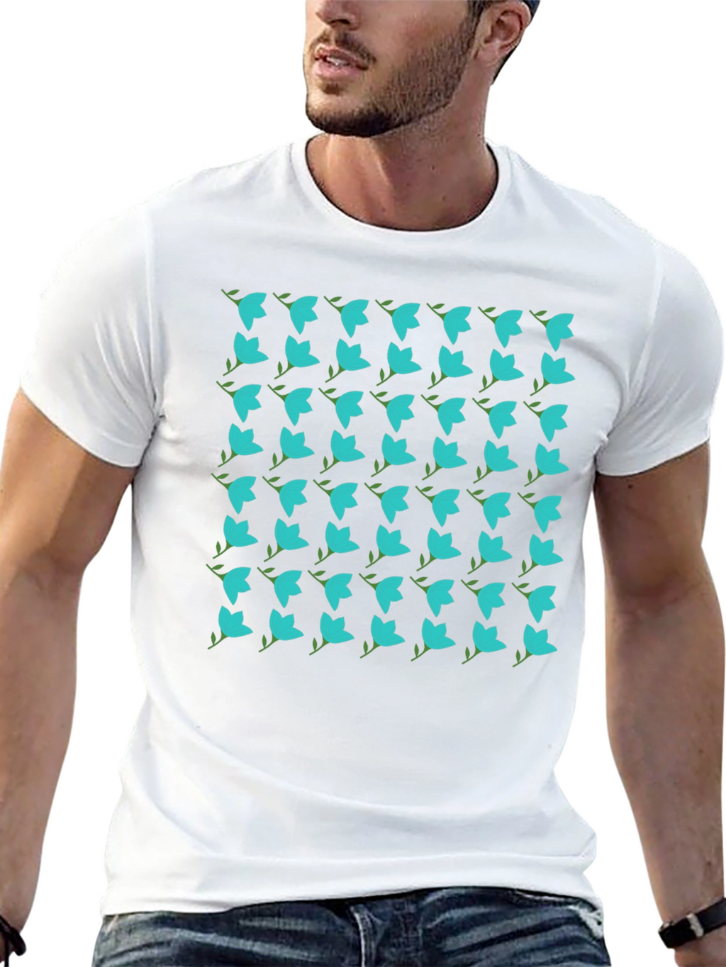 Floral Pattern Black T-Shirt - Trendy Casual Wear