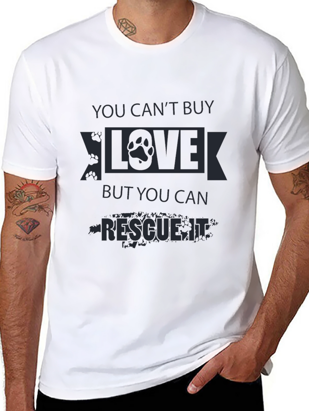Rescue Dog Love T-Shirt - You Cant Buy It!