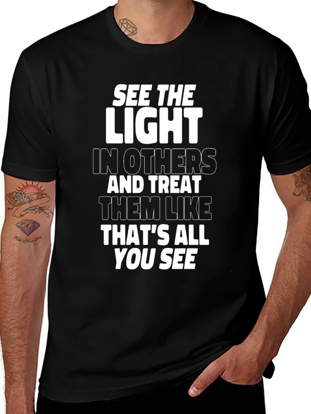 See The Light Graphic Tee - Inspirational Black T-Shirt