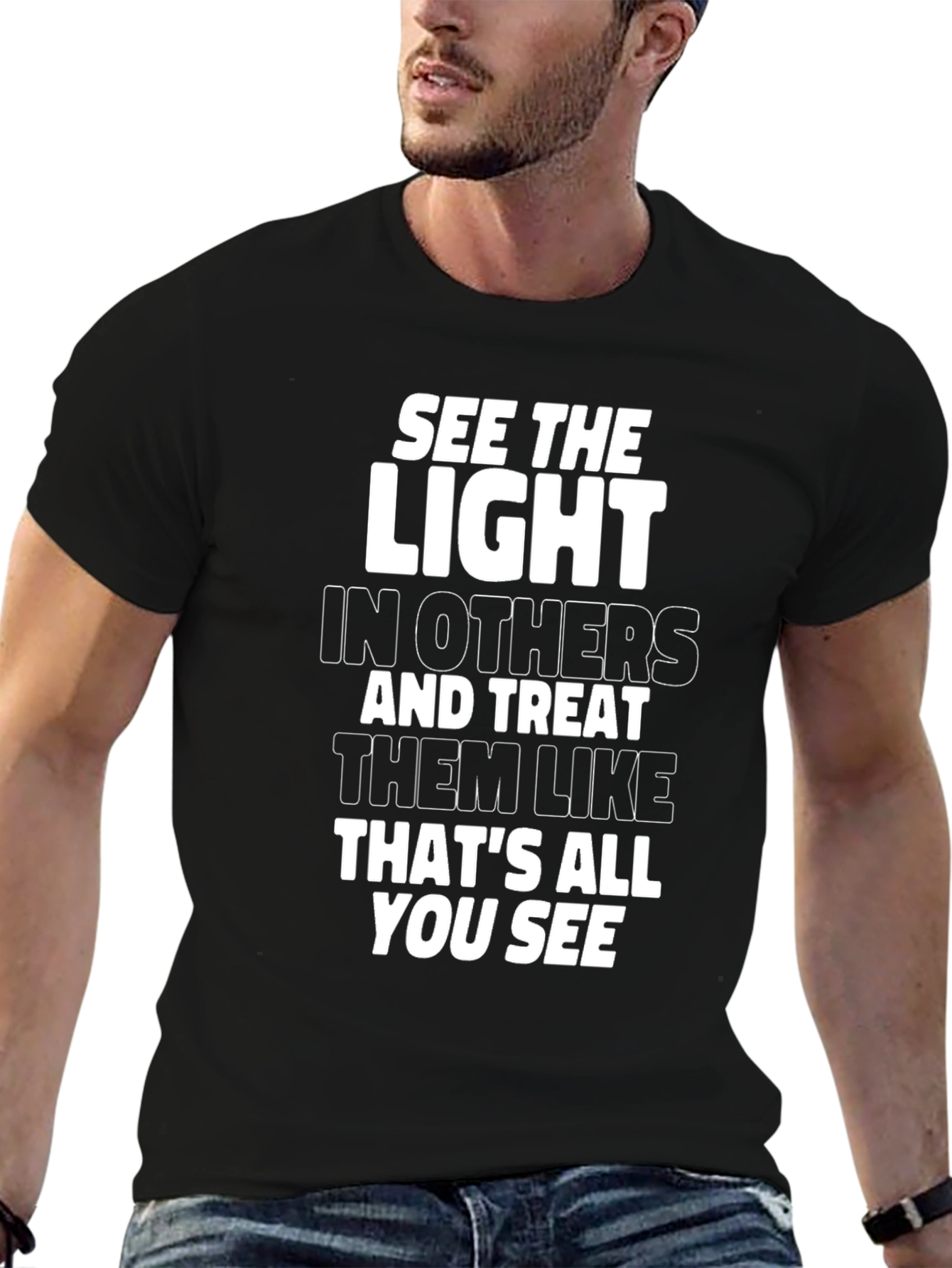 See The Light Graphic Tee - Inspirational Black T-Shirt