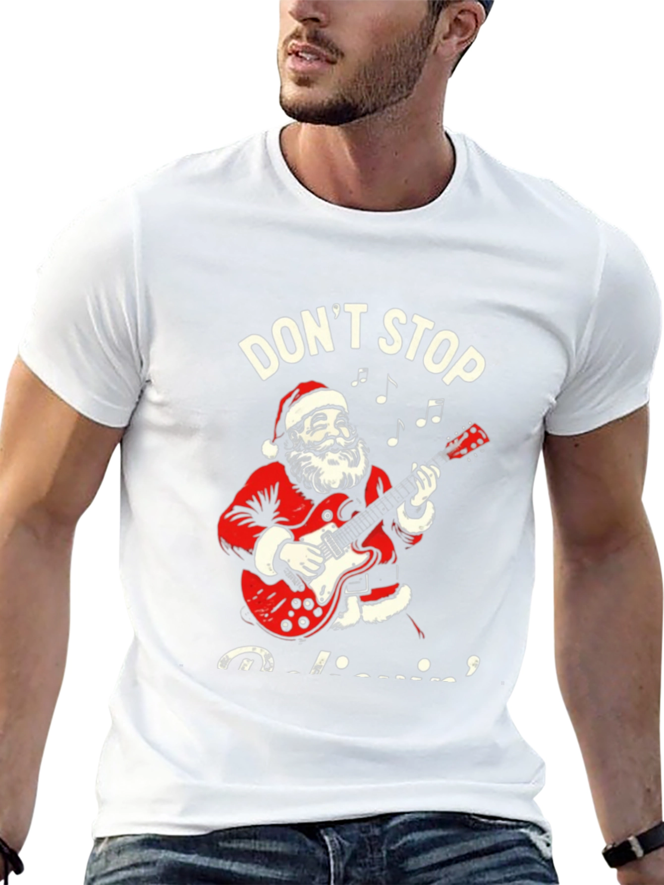 Dont Stop Believin Santa T-Shirt