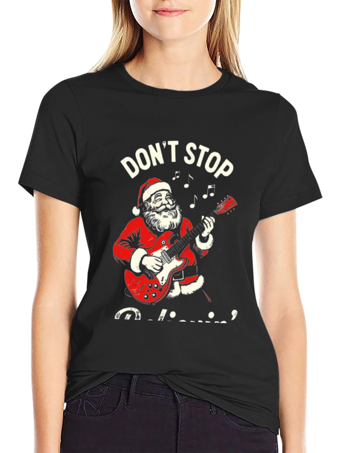 Dont Stop Believin Santa T-Shirt