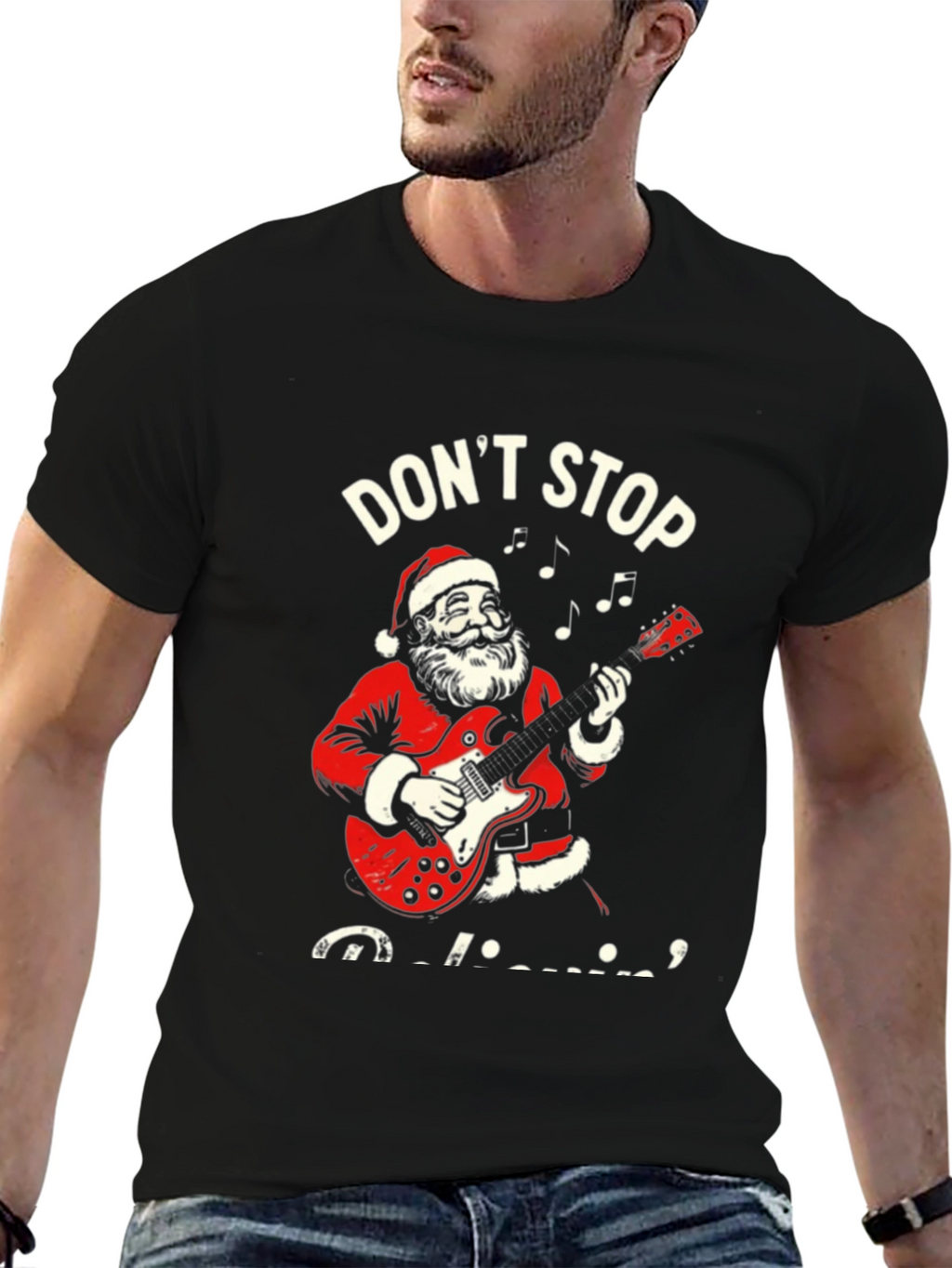 Dont Stop Believin Santa T-Shirt