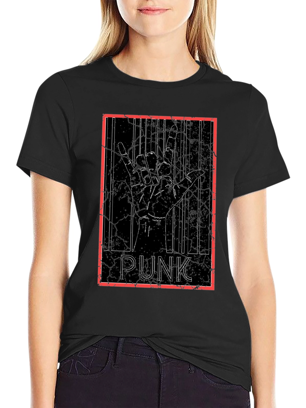 Punk Rock Hand Sign Graphic Tee