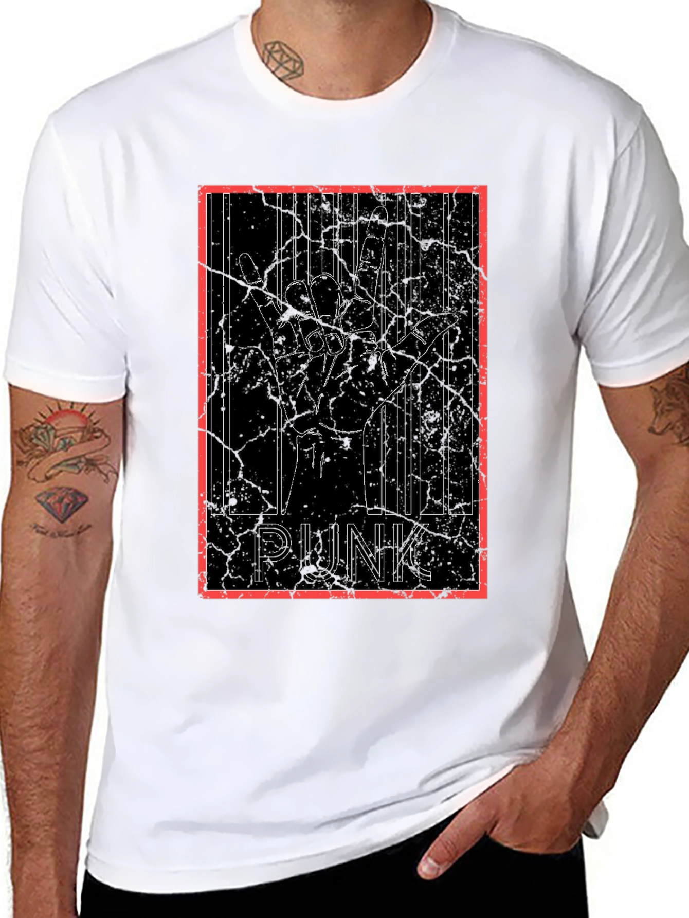 Punk Rock Hand Sign Graphic Tee