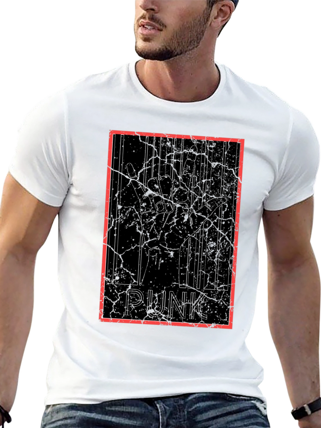 Punk Rock Hand Sign Graphic Tee