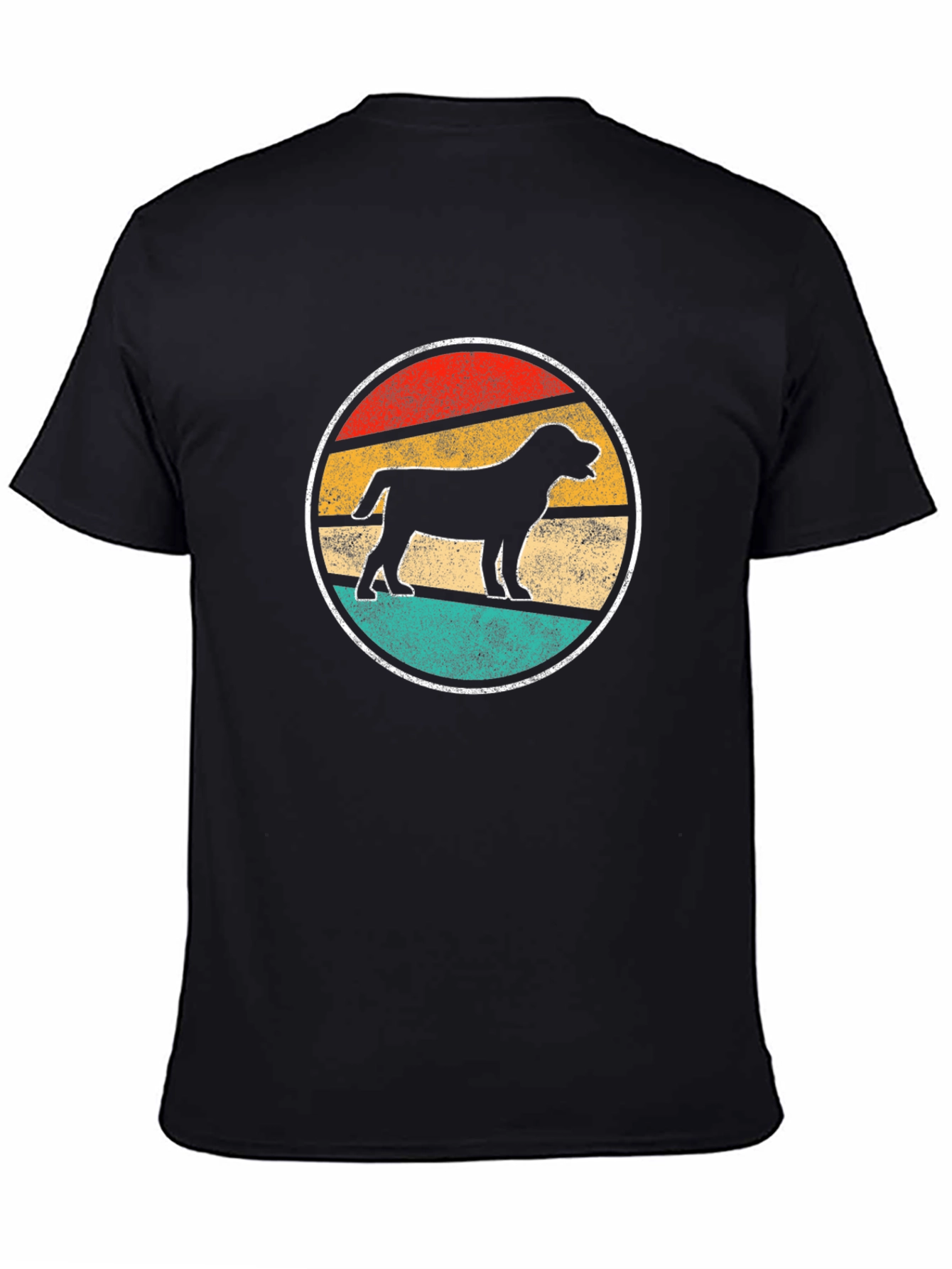 Retro Dog Graphic Tee - Vintage Style Black T-Shirt