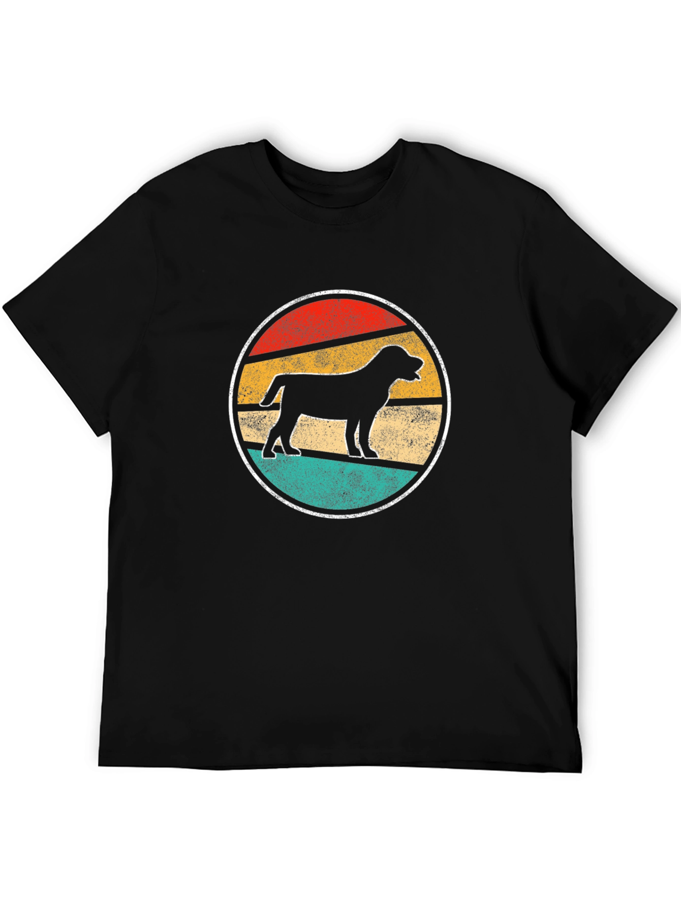 Retro Dog Graphic Tee - Vintage Style Black T-Shirt