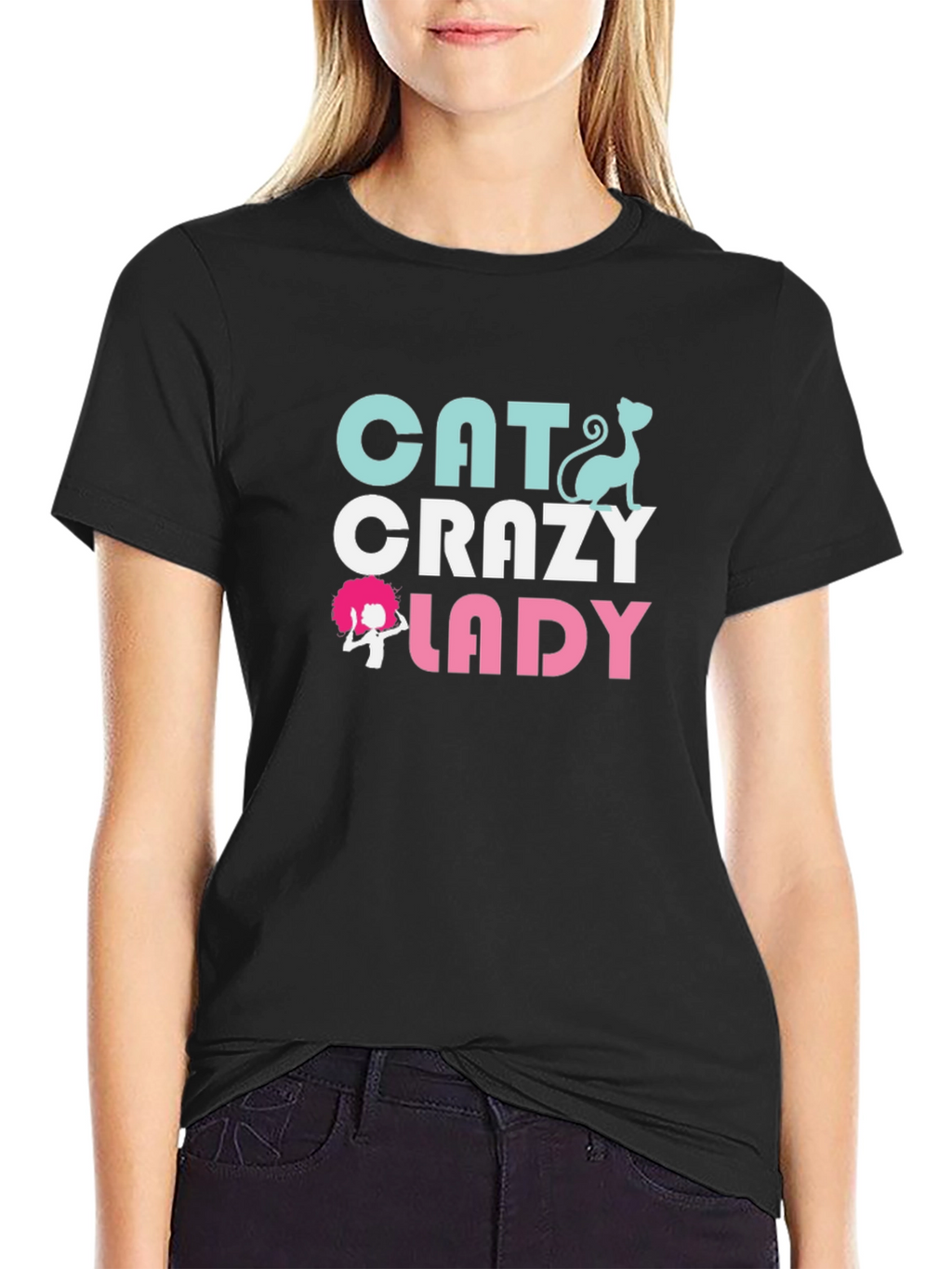 Cat Crazy Lady Graphic T-Shirt