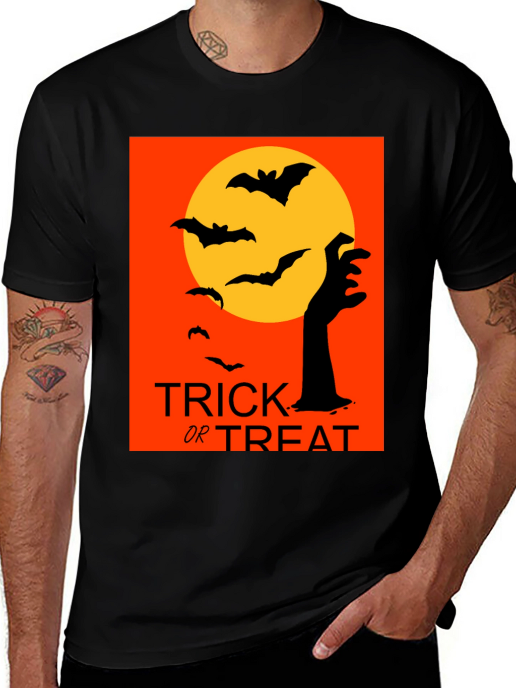 Halloween Trick or Treat Bats Graphic Tee