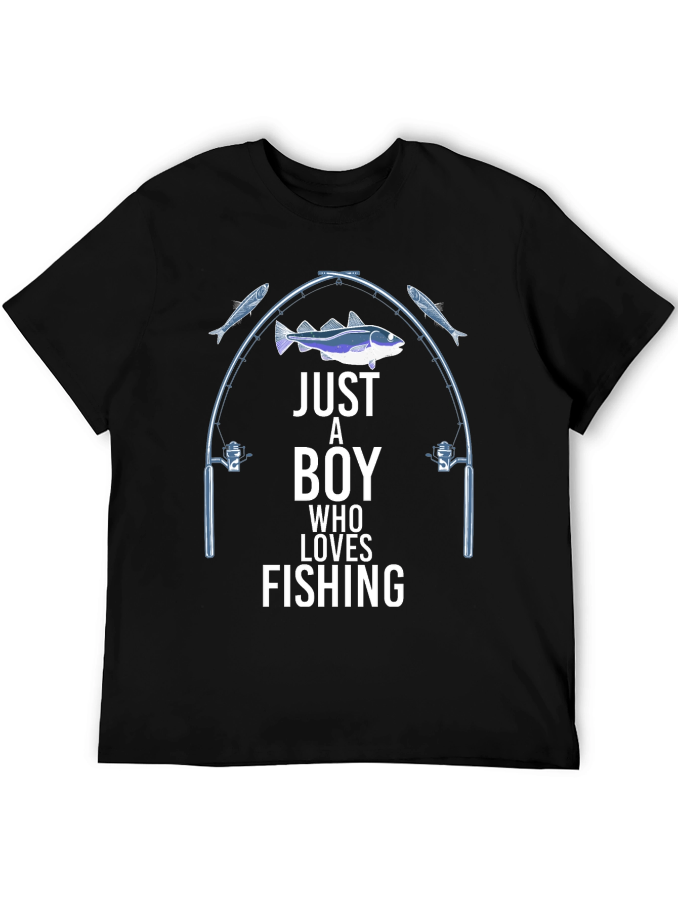 Boy Who Loves Fishing Graphic T-Shirt