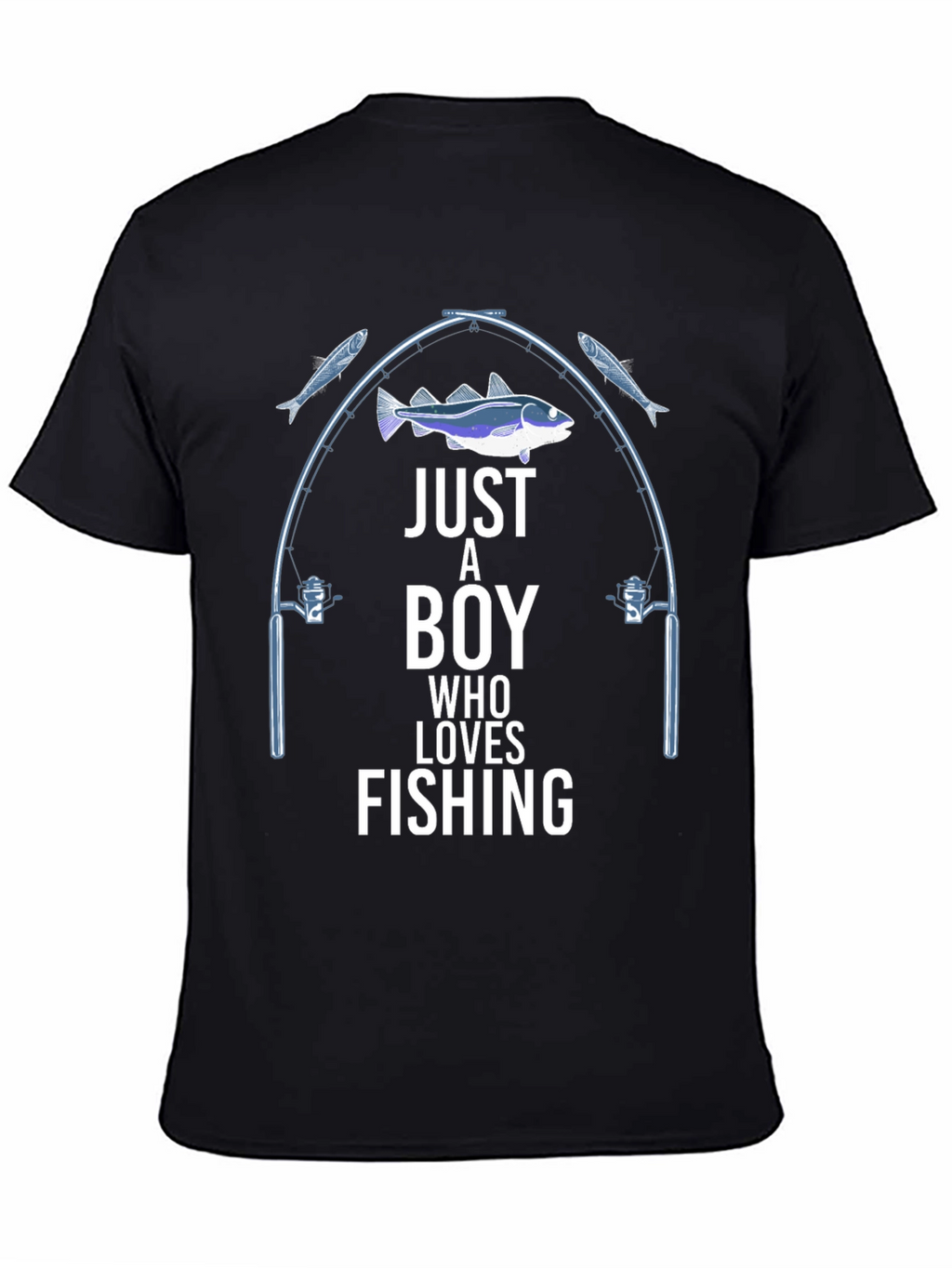 Boy Who Loves Fishing Graphic T-Shirt