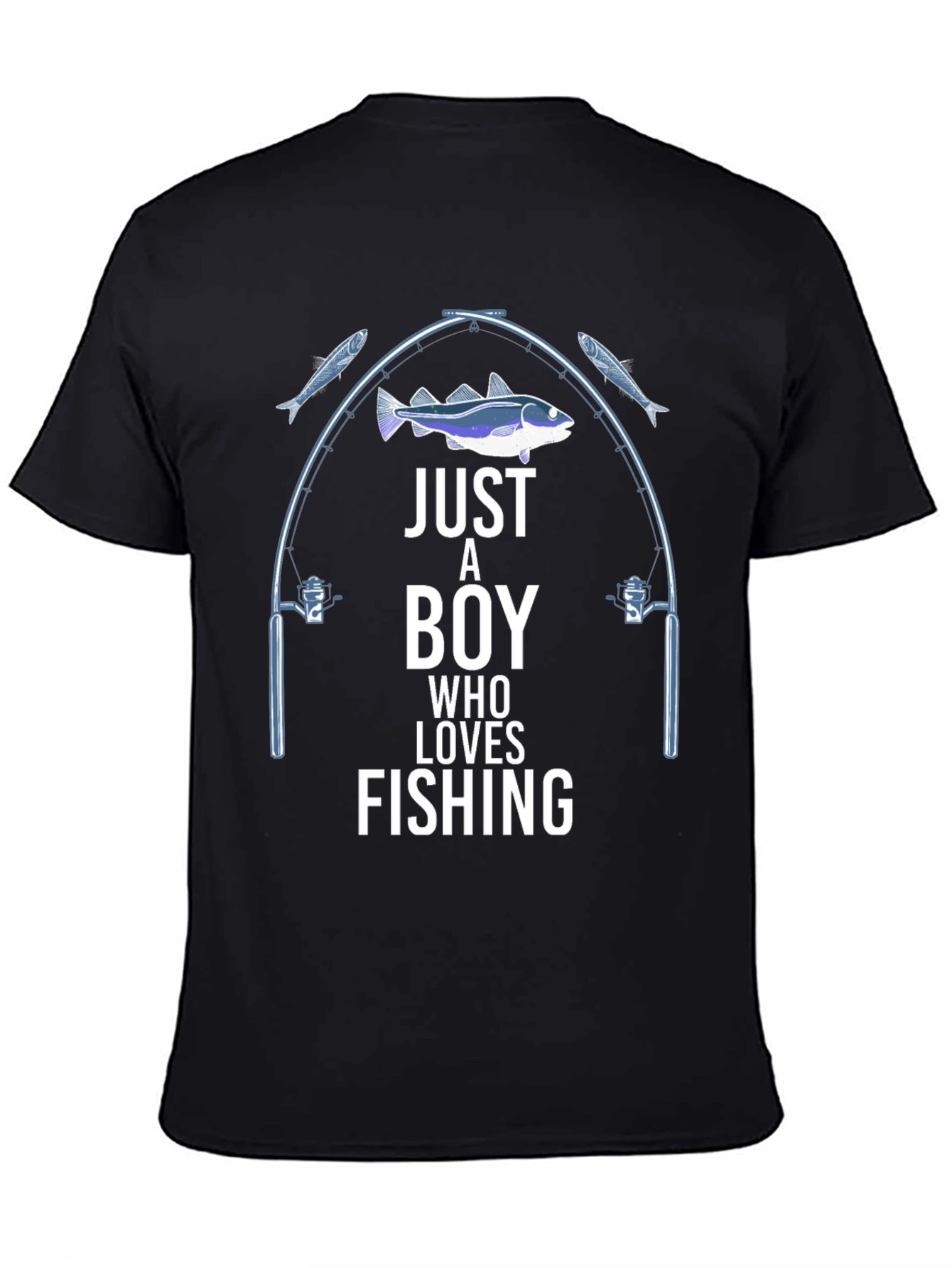 Boy Who Loves Fishing Graphic T-Shirt