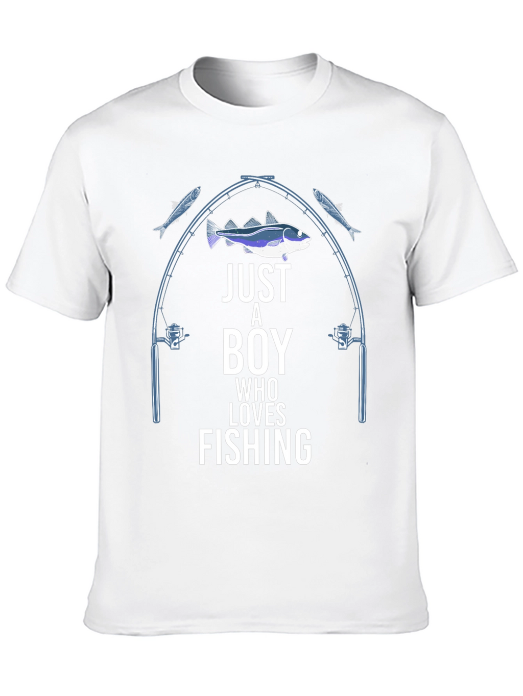 Boy Who Loves Fishing Graphic T-Shirt