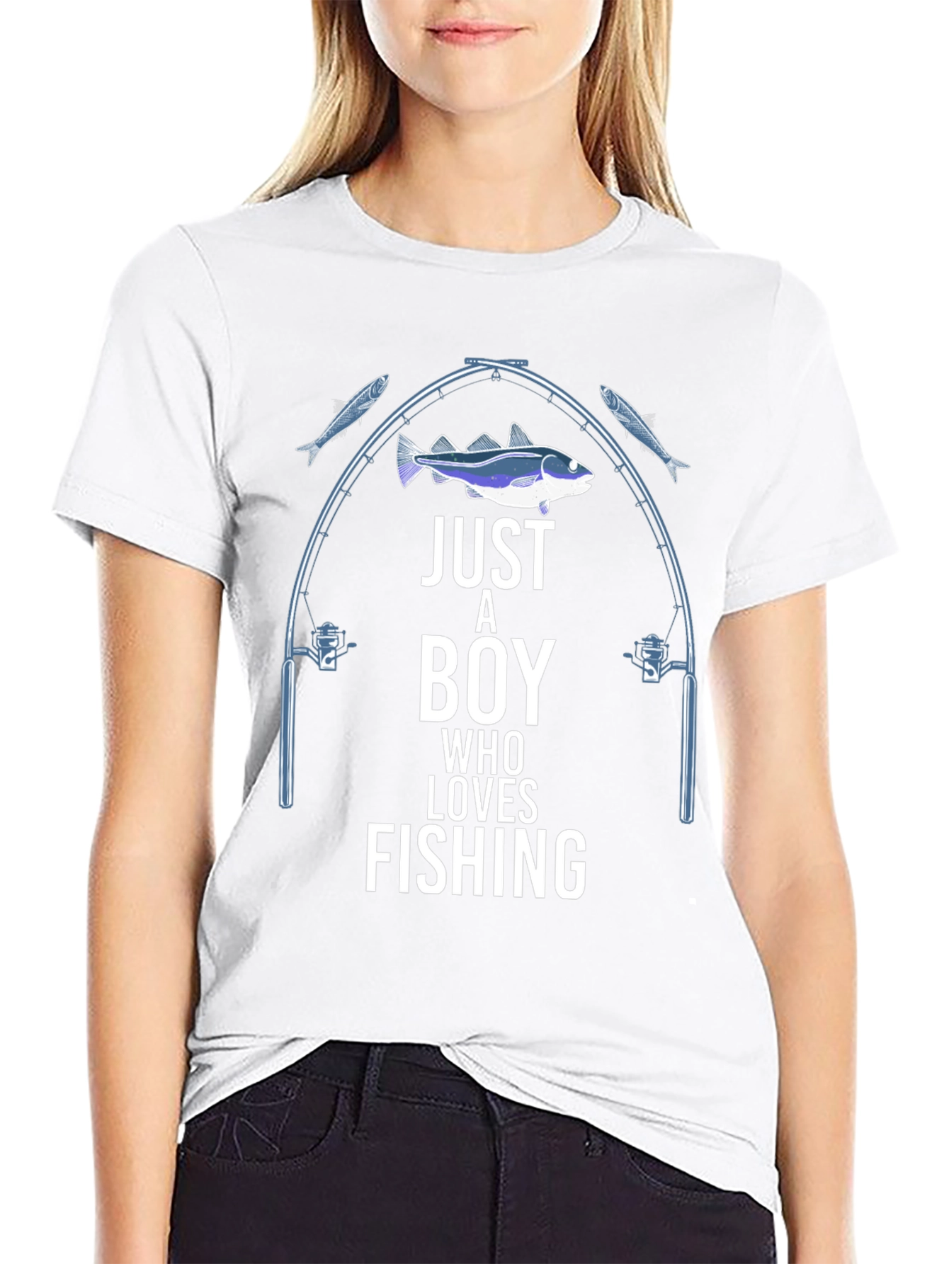 Boy Who Loves Fishing Graphic T-Shirt