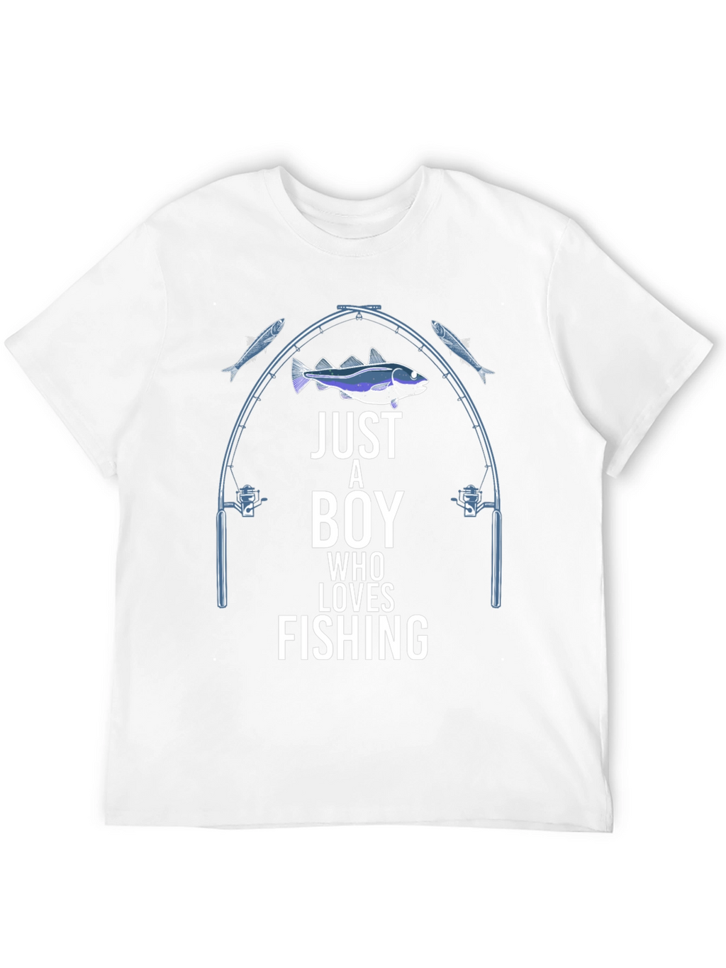Boy Who Loves Fishing Graphic T-Shirt