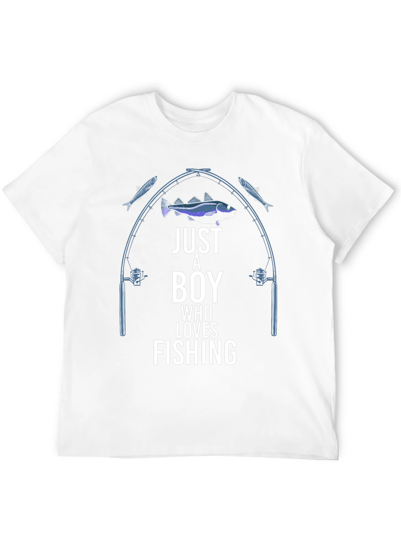 Boy Who Loves Fishing Graphic T-Shirt