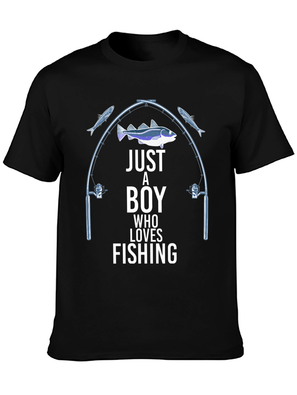 Boy Who Loves Fishing Graphic T-Shirt