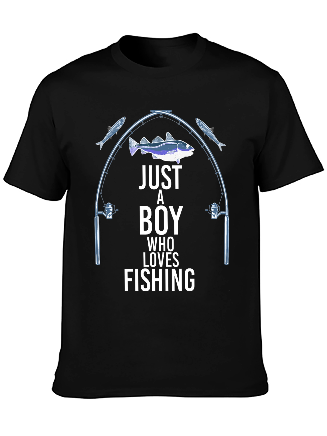 Boy Who Loves Fishing Graphic T-Shirt