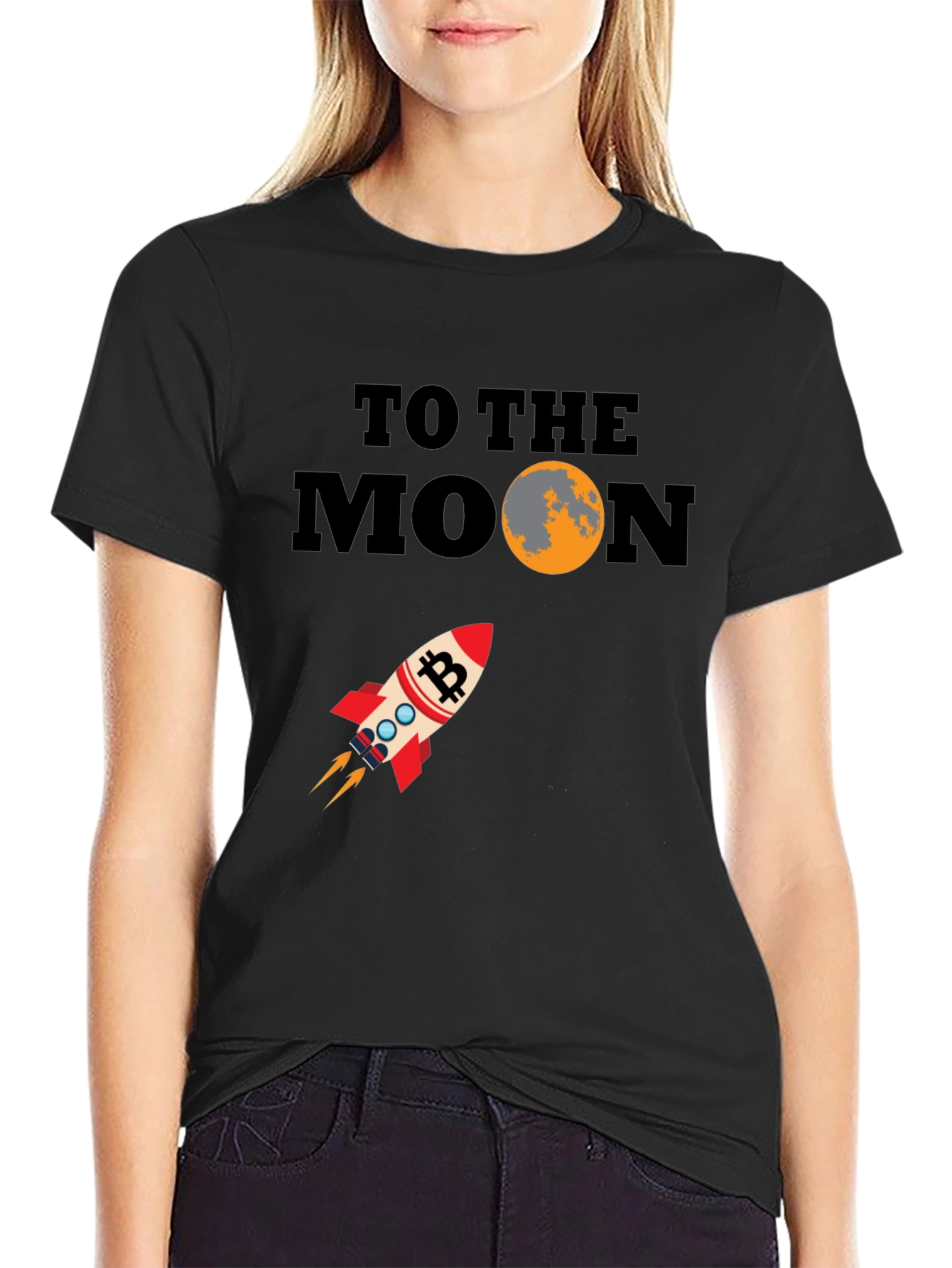 Bitcoin To The Moon Graphic T-Shirt