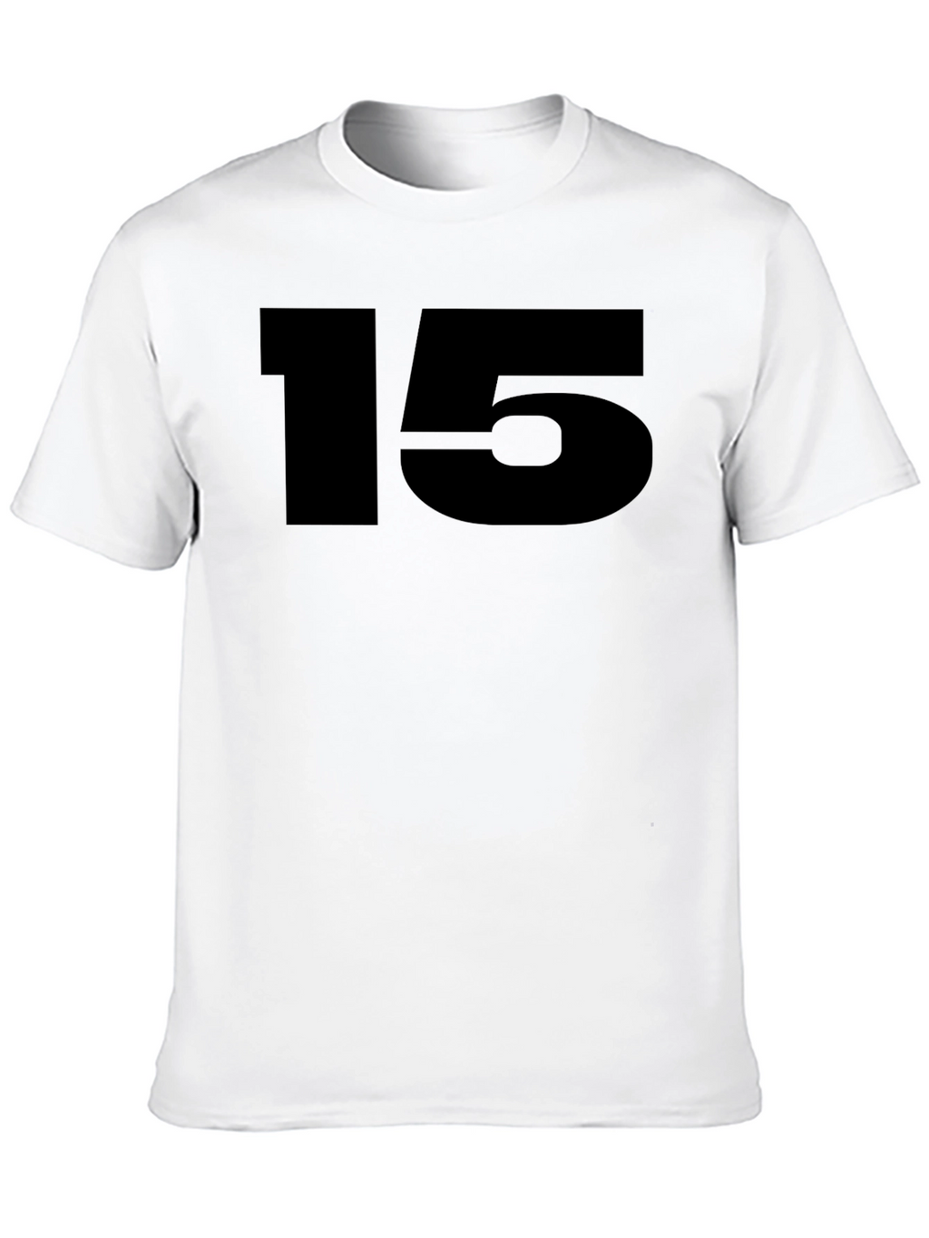 Black T-Shirt with Bold Number 15
