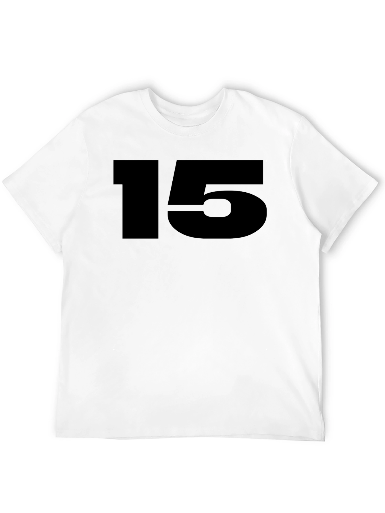 Black T-Shirt with Bold Number 15
