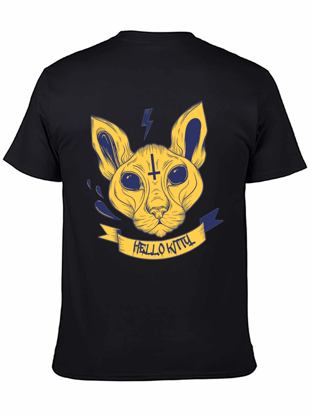 Mens Black T-Shirt with Hello Kitty Design