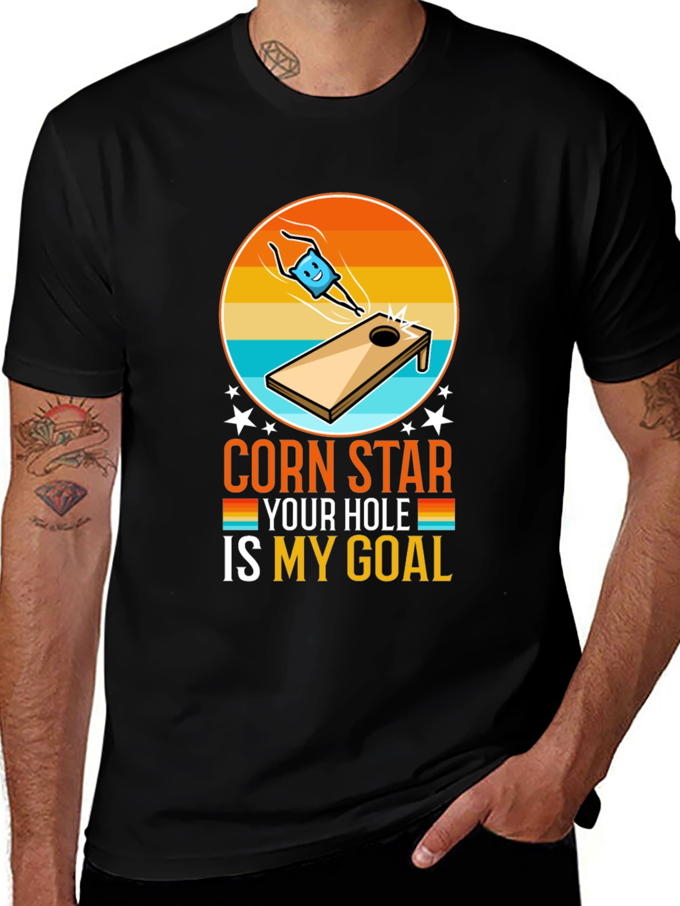 Corn Star Your Hole Is My Goal Funny T-Shirt
