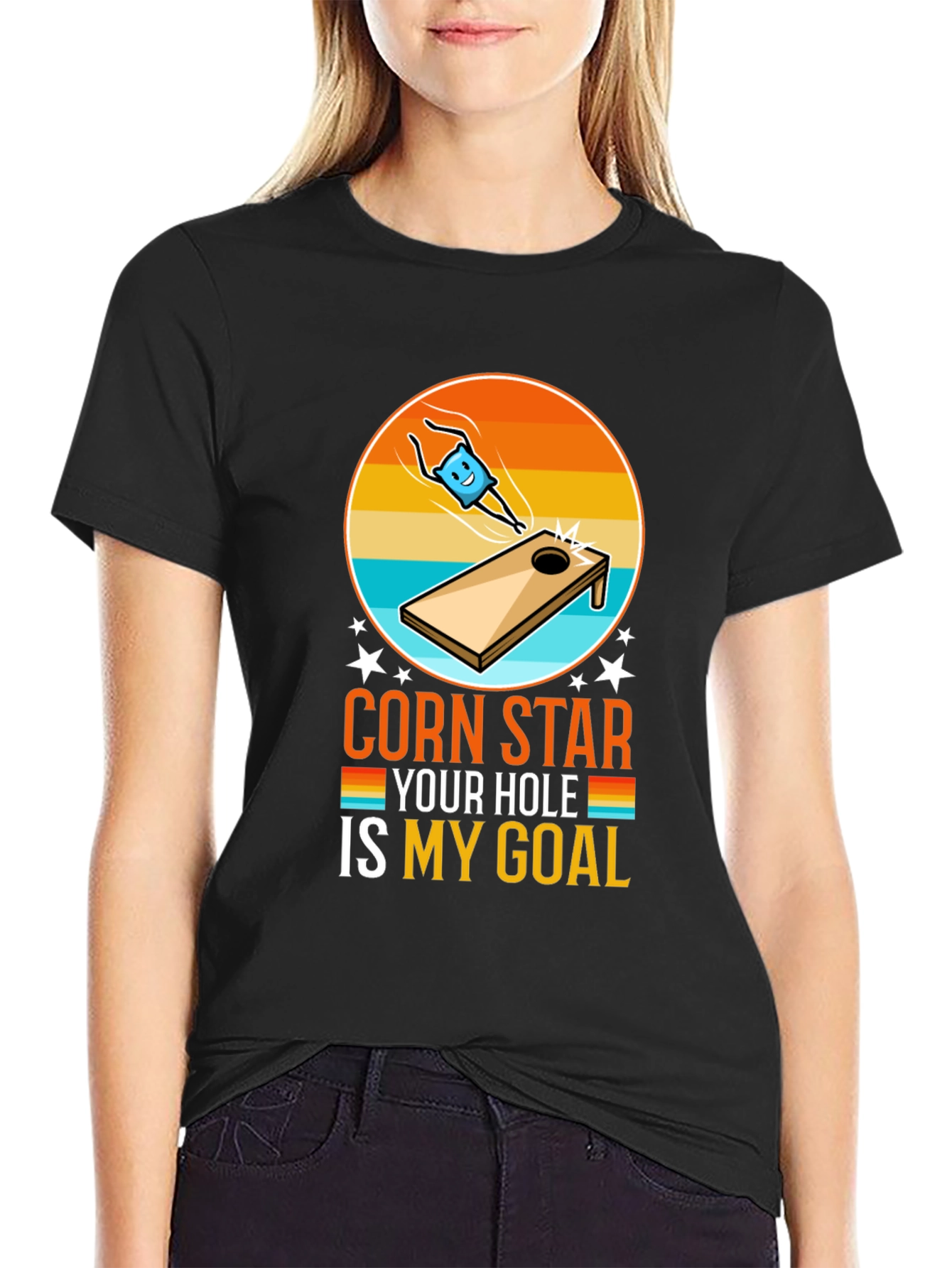 Corn Star Your Hole Is My Goal Funny T-Shirt